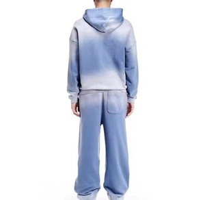 ชุดวอร์มวินเทจทรงขาบานแบบย้อมสีเอซิด พร้อมเสื้อฮู้ดและกางเกงวอร์ม ชุดวอร์มแบบมีซิป - Product Image 3