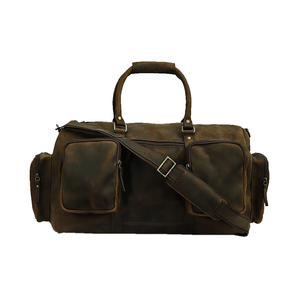 Bolsa de Viaje de Cuero Genuino, Bolsa de Fin de Semana de 40L, Bolsa de Mano para Viajes Cortos, para Hombres y Mujeres - Product Image 1