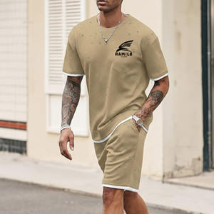Ensemble deux pièces pour homme, couleur personnalisée, respirant, avec logo, comprenant un t-shirt et un short - Product Image 2
