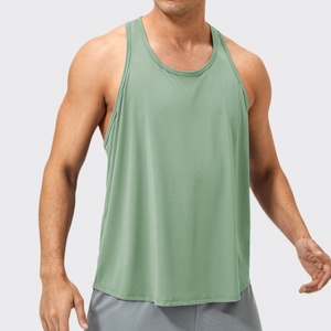 Camiseta sin Mangas Verde para Hombre, Cuello Redondo, Secado Rápido, Tejida, Informal - Product Image 1