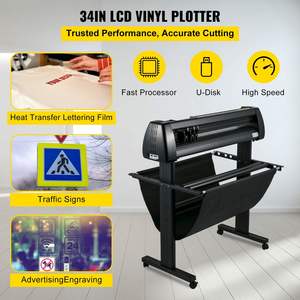 Máquina cortadora de vinilo fuera de la red de 870mm, plotter de 34 pulgadas con disco en U, accesorios para hacer señales de velocidad de fuerza ajustable, impresora de soporte de suelo - Product Image 2
