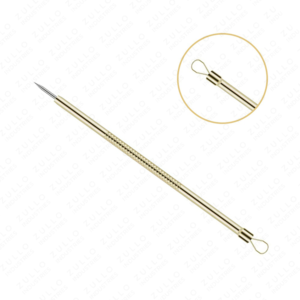 Extracteur de points noirs et d'acné en acier inoxydable plaqué or – Instrument de beauté premium pour l'élimination des boutons avec logo OEM - Product Image 3