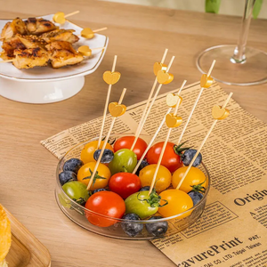 Piques à cocktail colorées en bambou, brochettes alimentaires jetables en bambou, cure-dents pour barbecue, fruits - Product Image 6