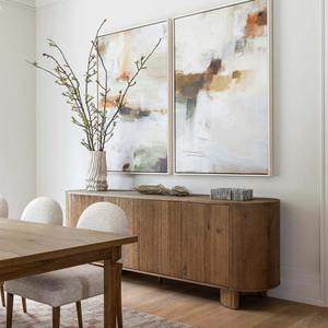 Designer Three Door <b>Sideboard</b> <b>Cabinet</b> in Premium Solid Wood with Spacious Shelves for Bedroom <b>Kitchen</b> and Dining Room Furniture - Product Image 6