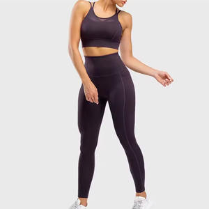 Nouveaux ensembles de yoga légers pour femmes – Tenues de sport unies avec pantalon de yoga à taille élastique pour la gym et l'entraînement - Product Image 1