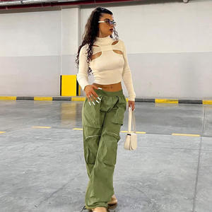 Pantalones Cargo Antiestáticos de Secado Rápido para Mujer, Estilo Urbano, de Pierna Ancha, con Bolsillos, Económicos - Product Image 2