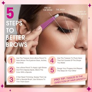 9 pinces à épiler de précision incurvées et pointues en acier inoxydable pour sourcils, poils incarnés et points noirs - Aiguille tranchante écologique - Product Image 2