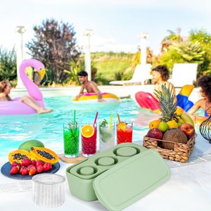 Molde de silicona para cubitos de hielo para vasos Stanley de 20OZ/30OZ/40OZ, con tapa y compartimento, de fácil desmolde, para vasos cilíndricos huecos de 20OZ/30OZ/40OZ - Product Image 2