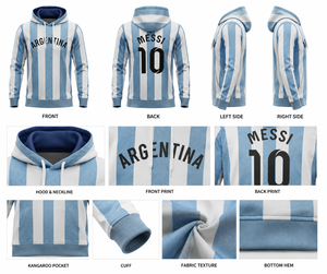 Sudadera con Capucha Personalizada del Equipo de Fútbol Argentino, Sublimada, Deportiva, de Manga Larga, de Forro Polar, Unisex, para Fanáticos del Fútbol - Product Image 6