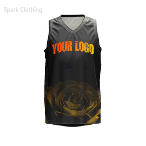Clothing Custom Sublimated Basketball Jersey V-Neck Sleeveless Floral Print Moisture Wicking Polyester Tank <b>Top</b> - Product Image 4