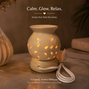 Ceramic <b>Electric</b> <b>Oil</b> <b>Diffuser</b> Burner | Handcrafted Aroma <b>Oil</b> Warmer for Essential <b>Oils</b> Home Fragrance Spa Decor Premium Gift - Product Image 4