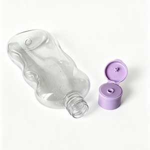 Bouteille en plastique PET transparente de 300 ml avec bouchon à clapet violet, récipient vide portable pour cosmétiques, shampoing, lotion, savon liquide - Product Image 5