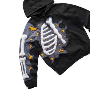 Sudadera con capucha y cremallera completa, con estampado puff, diseño personalizado, 100% algodón, fabricante de sudaderas térmicas - Product Image 5