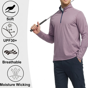 Sudadera con Cierre de Cremallera de un Cuarto para Hombre, Estilo Clásico, Corte Regular, Uso Diario, Mezcla de Algodón, Gran Venta - Product Image 3
