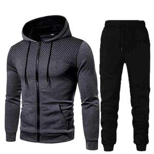 Ensemble de survêtement respirant pour homme avec sweat à capuche zippé OEM, personnalisable avec logo - Product Image 4