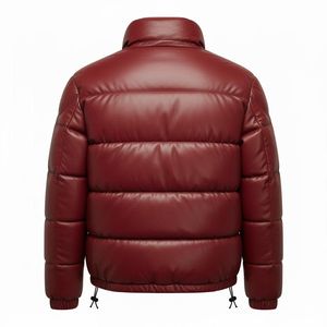 Veste matelassée à capuche en cuir véritable de qualité supérieure, imperméable, écologique, conçue pour lutter contre le froid du printemps, offrant un style streetwear, service OEM - Product Image 4