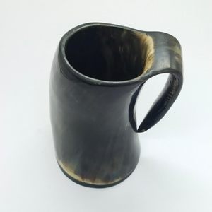 Natural Buffalo Horn Mug Handmade Drinking Horn <b>Cup</b> with Wooden Stand for Gift, Home Decor & Collectors - Product Image 6