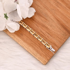 Premium 925 Sterling Silver Natural Citrine Tennis <b>Bracelet</b> Handmade Luxury Jewelry for Women - Product Image 3