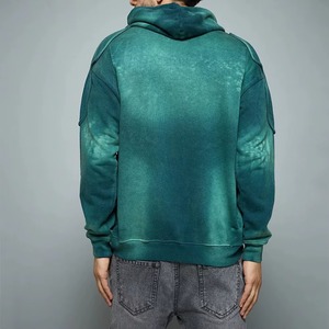 Sweat à capuche oversize en molleton délavé pour homme avec poche, style streetwear hiver - Product Image 3