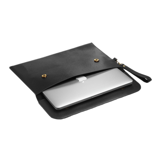 Laptop Sleeve Genuine Leather Modern Waterproof with Shock-Absorbing Padding and Secure Fit for Business Use
