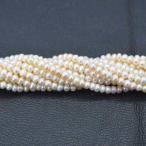 Perles de pierres précieuses rondes en forme de pomme de terre fantaisie en perles d'eau douce blanches naturelles de 6 mm, bijoux de mode, perles de nacre provenant du fournisseur - Product Image 5