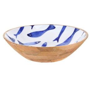 Enamel Printed Wood Bowl Salad Fruit Snack Dish Bowl Handmade Kitchen Dinner Used Wooden Bowl for Kitchen Use - Product Image 4