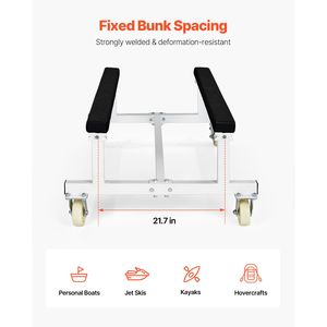 Carrello per Moto d'Acqua/PWC con Capacità di Carico di 816 kg, con Piattaforma Fissa e 4 Ruote Girevoli - Product Image 4