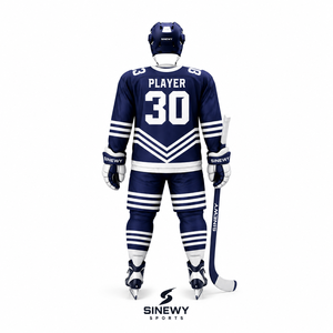 Maillot de hockey sur glace pour homme SINEWY SPORTS, manches longues, col en V, sublimé, polyester 400g, évacuation de l'humidité, automne, nom d'équipe personnalisé - Product Image 3