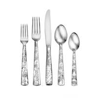 Ensemble de couverts élégants en acier inoxydable, finition miroir, design minimaliste, passe au lave-vaisselle, fourchettes, cuillères, couteaux pour la maison, l'hôtel, la salle à manger