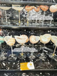 Copas de cóctel de concha marina hechas a mano, con tallo largo, decoración costera, juego de copas de vino de 0.75L de capacidad, 6-10 piezas para fiestas en la playa y bares en casa. - Product Image 6