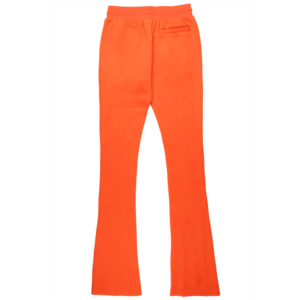 Pantalon évasé orange pour homme avec imprimé crâne et rose, taille élastique avec cordon de serrage, joggers décontractés, style été - Product Image 4
