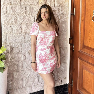 Vestido Casual sin Espalda para Mujer con Estampado Personalizado, Cuello en U, Lino Puro y Algodón, Tendencia Ucrania 2026, para Uso Casual y Fiestas - Product Image 1