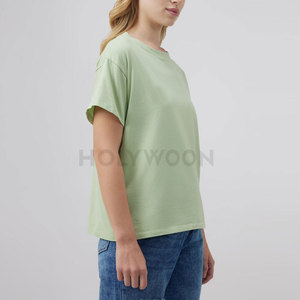 T-shirt en tricot tendance pour femmes, 100% coton, léger, confortable, respirant, vêtements décontractés d'été, style élégant pour les activités de plein air - Product Image 4