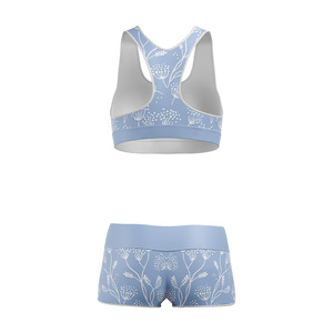 Conjunto de 2 Piezas para Yoga de Cintura Media, Top Corto con Cuello Redondo y Pantalones Cortos con Cinturón, Elástico en 4 Direcciones, Transpirable, de Secado Rápido, para Gimnasio - Product Image 6