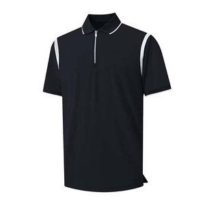 T-shirt zippé pour homme, respirant, tricoté, manches courtes, grande taille, logo personnalisé, décontracté, pour le golf, séchage rapide, design personnalisé - Product Image 2
