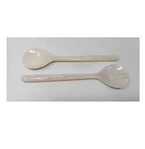 Juego de Cubiertos de Resina Blanca de la Mejor Calidad, Servidores de Ensalada Hechos a Mano, Ecológicos, Aptos para Lavavajillas, Reutilizables, Utensilios de Cocina de Alta Calidad - Product Image 1