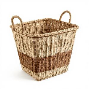 Stylish Decorative Seagrass <b>Storage</b> Basket with Handles for Kitchen Organization Natural <b>Material</b> and Durable Construction - Product Image 3
