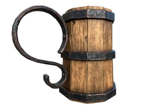 Chope à bière médiévale de haute qualité faite à la main Design médiéval durable poignée en métal en bois chope à bière dans un look vintage pour l'utilisation des fêtes - Product Image 2