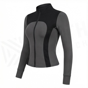 เสื้อแจ็คเก็ตโยคะแบบซิปเต็มตัวสำหรับผู้หญิง ยี่ห้อ North Approach สีสันตัดกัน ผลิตจากผ้าสแปนเด็กซ์และโพลีเอสเตอร์ ระบายอากาศได้ดี คอตั้ง แขนยาว เหมาะสำหรับเล่นกีฬา - Product Image 3