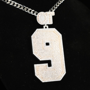 Colgante de letras personalizado con incrustaciones de moissanita y perlas de agua dulce, de plata de ley 925, para cadena cubana, joyería de rapero, colgante certificado - Product Image 3