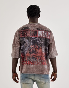 เสื้อยืดคอกลมสไตล์วินเทจลายกราฟิกแบบย้อมสีเอซิดสุดหรู  งานดิสเทรส  ใส่สบาย เหมาะสำหรับงานพิมพ์ลายแบบ DTF และ DTG - Product Image 4