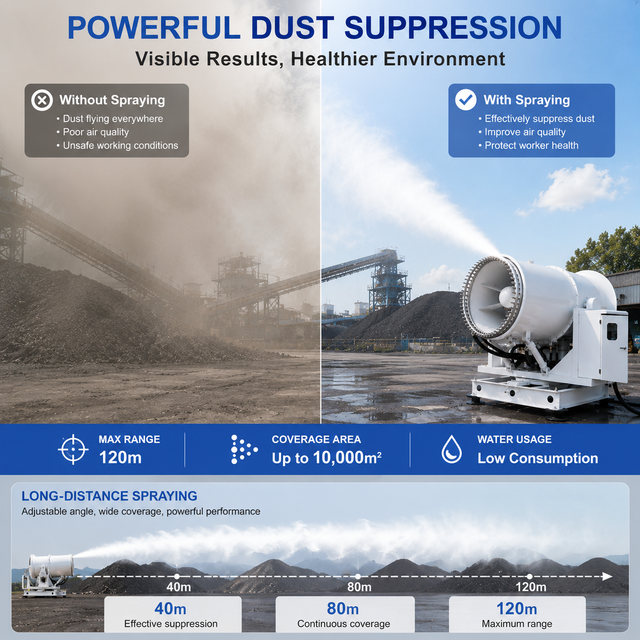 100m Industrial Dust Control Fog Cannon Environmental Protection Equipment for Construction
