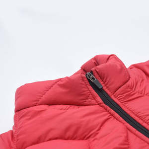 Veste matelassée rouge pour homme avec fermeture éclair, col montant, coupe-vent, vêtement d'extérieur décontracté pour l'hiver - Product Image 5
