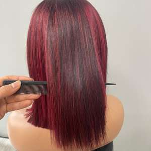 Perruque de cheveux humains vietnamiens droite à cuticules alignées Perruque de cheveux humains dentelle double étirée cheveux vietnamiens couleur piano - Product Image 3