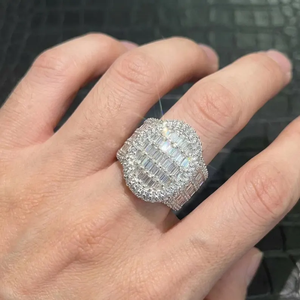 Luxury Iced Out Oval Shape VVS Moissanite Diamond <b>Ring</b> Hip Hop <b>Statement</b> <b>Ring</b> For Men 925 <b>Silver</b> Bling Fashion <b>RIng</b> - Product Image 2