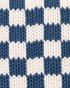 Gorro de punto personalizado con diseño de tablero de ajedrez azul y blanco, gorro de invierno cálido con puño, gorro de punto acrílico suave, unisex, estilo streetwear. - Product Image 6