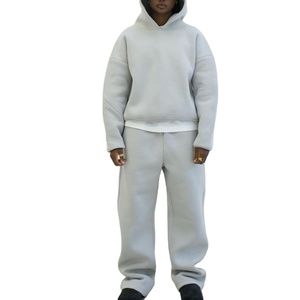 Conjunto de pantalones de chándal con capucha de gran tamaño Boxy Fit de invierno para hombre, logotipo impreso personalizado (bordado por transferencia de calor) transpirable - Product Image 5