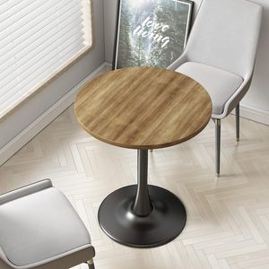 Mesa de Centro Redonda Moderna de Madera con Base de Metal, Diseño Minimalista, Muebles para Sala de Estar, Decoración Duradera para el Hogar - Product Image 5