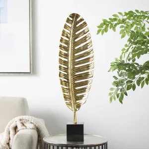Contemporary Aluminum Leaf Sculpture Handmade Eco-Friendly Art Decor for Living Room Tabletop Display Diwali & Birthday - Product Image 6