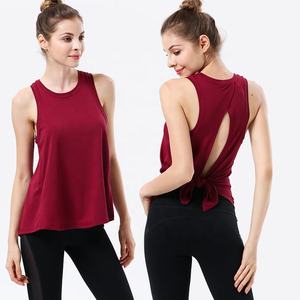 Camiseta de tirantes con espalda abierta activa para mujer con logotipo personalizado, ropa deportiva/para gimnasio, proveedor mayorista, chaleco con tirantes, aspecto de Yoga - Product Image 2